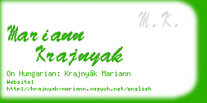 mariann krajnyak business card